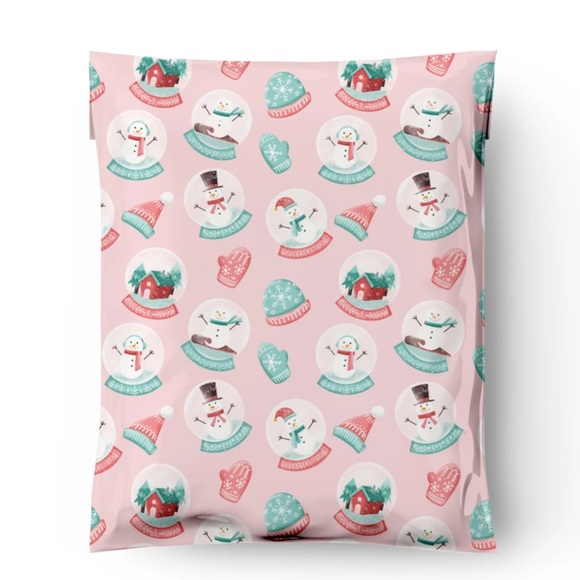 ❄️20 Pink Snow globe Poly Mailers 10 x 13 inch - Picture 1 of 6